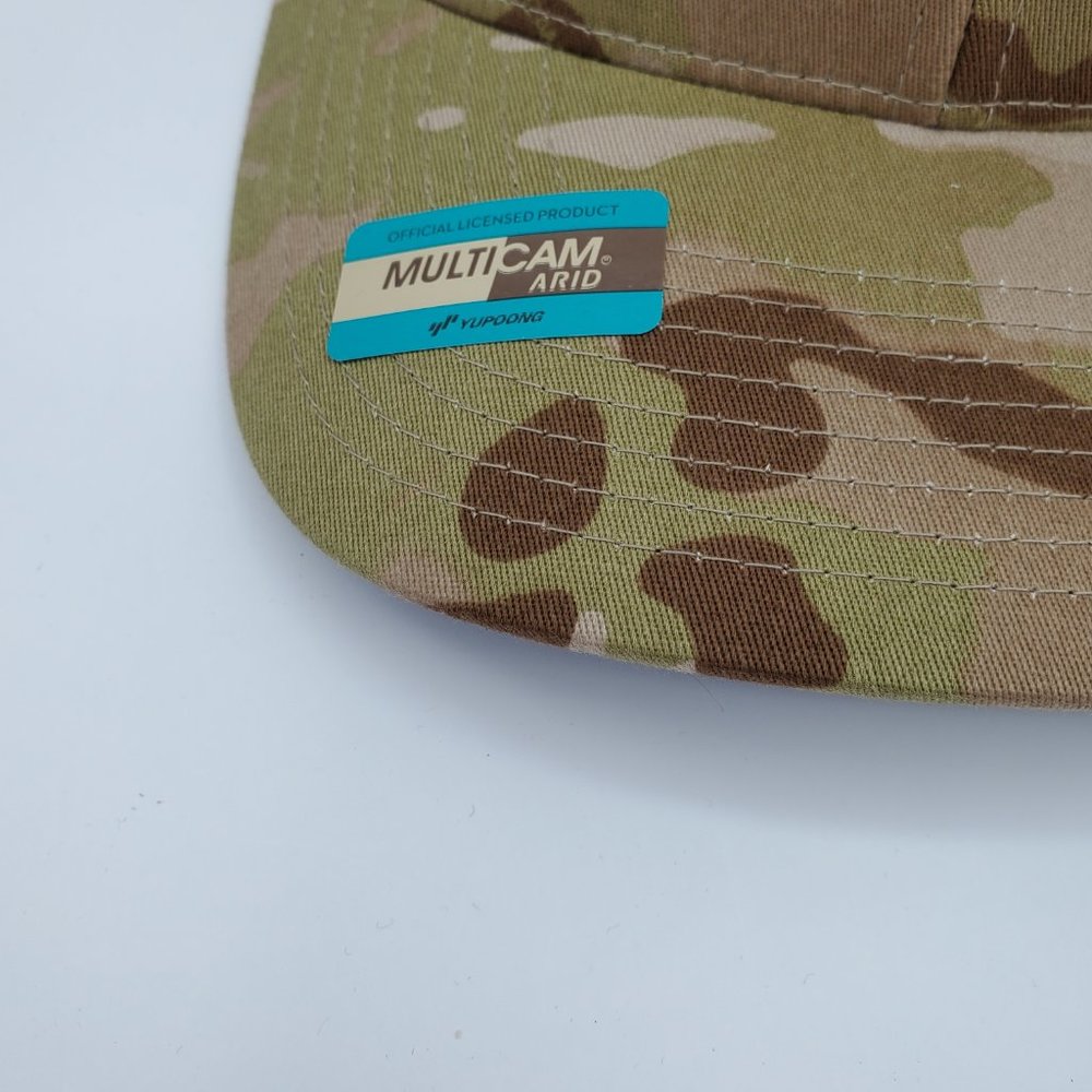 NWT Hooey Chris Kyle Brown Camo Men's Trucker Hat Flexfit American Flag S-M - Picture 3 of 15